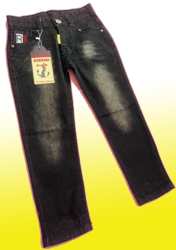 Black stonewashed jungen - black,